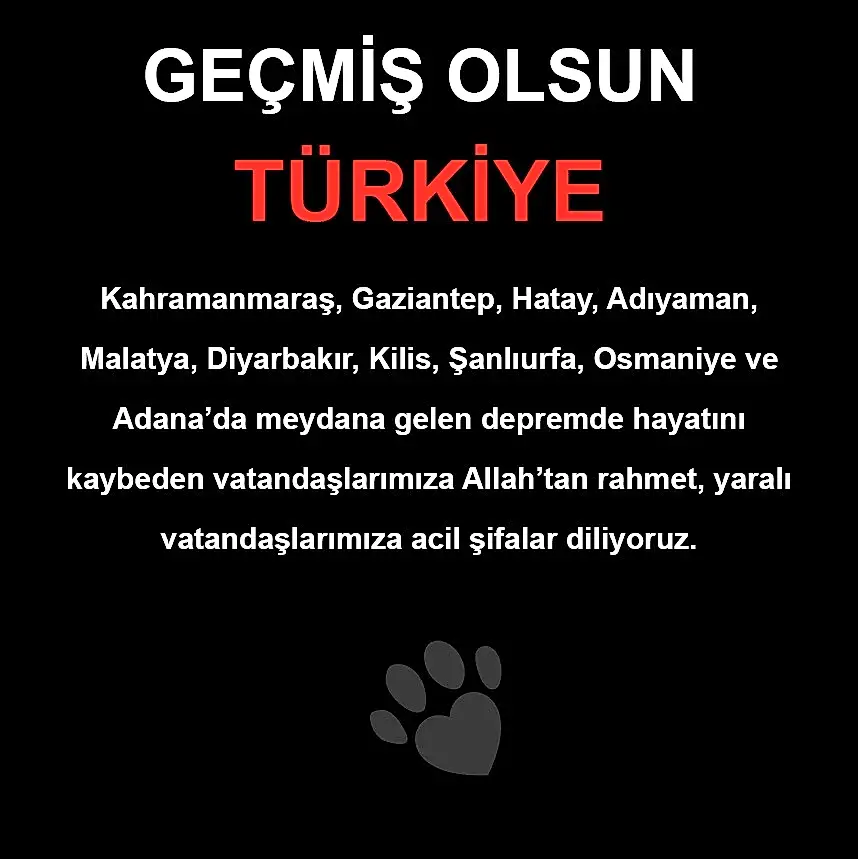 Geçmiş olsun Türkiyem...